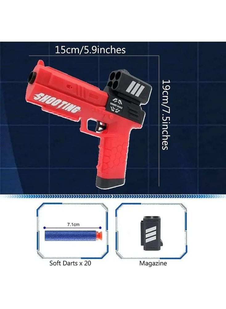 جيكو مسدس لعبة جيكو للأطفال برصاص إسفنجي، طقم مسدس إطلاق نار بلاستيكي أحمر - Image 4
